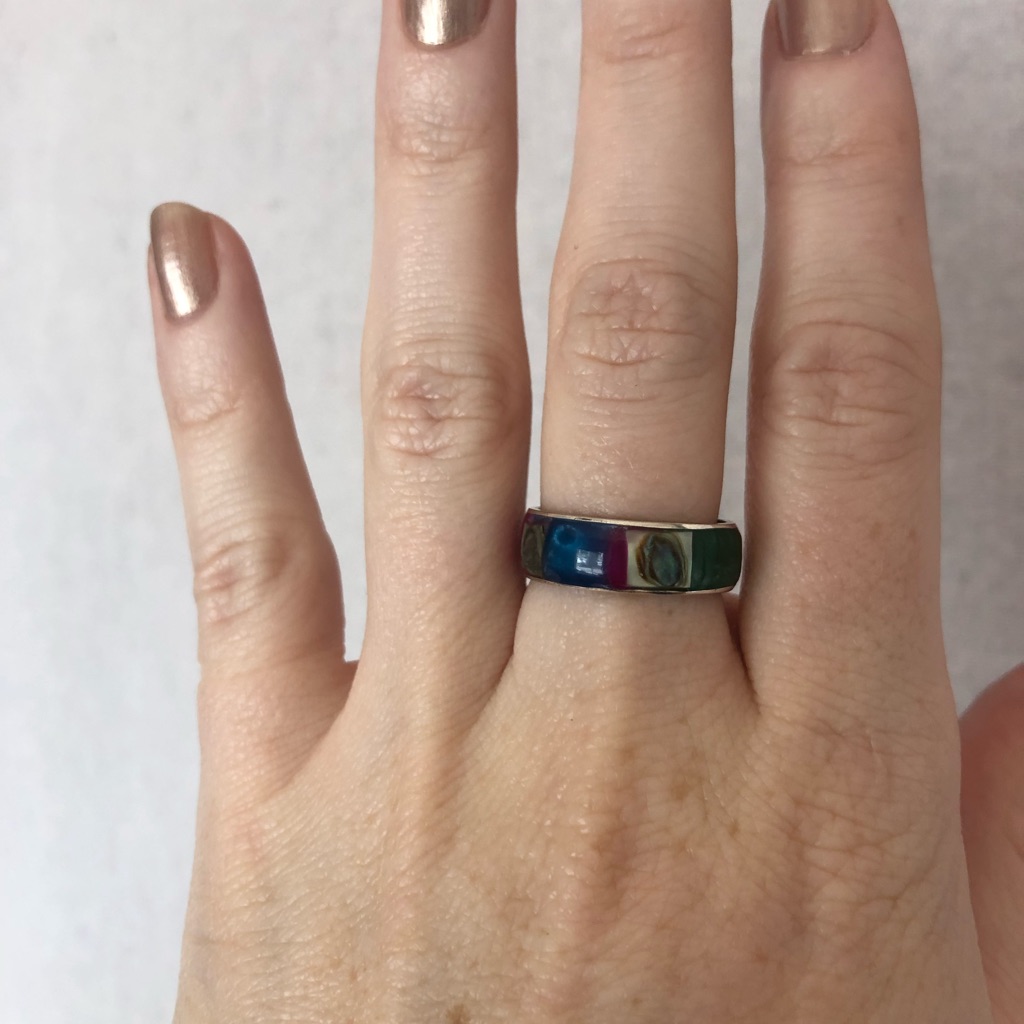 Multicolored Silver Ring